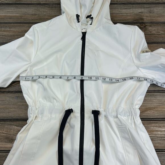 Sam Edelman White Hooded Rain Coat Medium - Picture 7 of 7